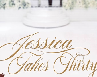 Personalized Birthday Decor Decal | 30th 40th 50th Theme