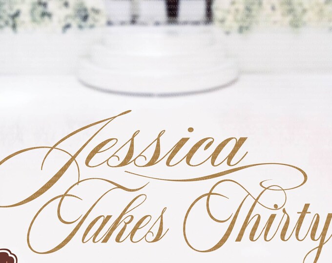 custom 30th 40th 50th Birthday Decor Decal  | Thirty Forty Fifty Theme | Prsonalilzed Name | Black Gold Silver White - Party Decor