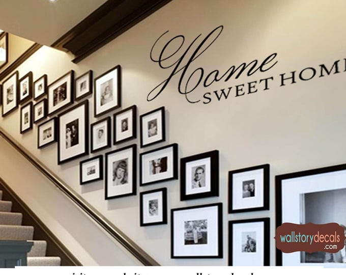 Family Wall Quotes Decal  - HOME sweet home - Home Wall Decals - Sayings Small Medium Large 39+ Colors