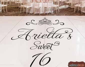 Sweet 16 Dance Floor Decal Personalized Custom Name Small Etsy