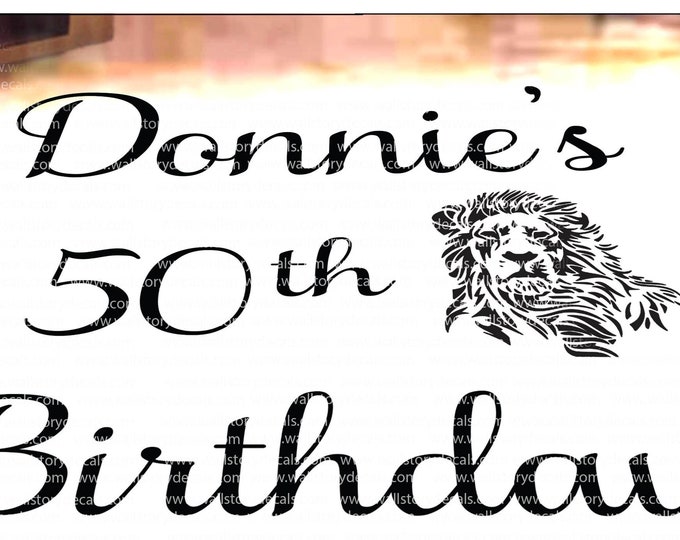 Men's birthday Dance Floor Decal - Lion Personalized Custom Name - Small Medium Large Reception Decals 30th 40th 50th 60th Birthday King