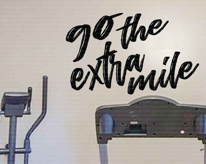 Gym Fitness Wall Art Decor Decal Workout Room Go the Extra Mile Decal art Decals |  Family Gym | Wall Exercise Fitness by Wallstory