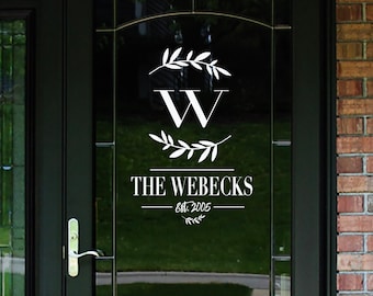 Door Decor Name Welcome Wreath Front Porch Storm Sign Decal | Custom Last Name Decal | Personalized DIY Signs | Door Monogram