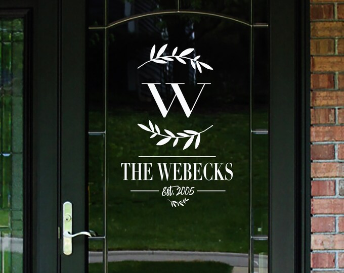 Door Decor Name Welcome Wreath Front Porch Storm Sign Decal | Custom Last Name Decal | Personalized DIY Signs | Door Monogram