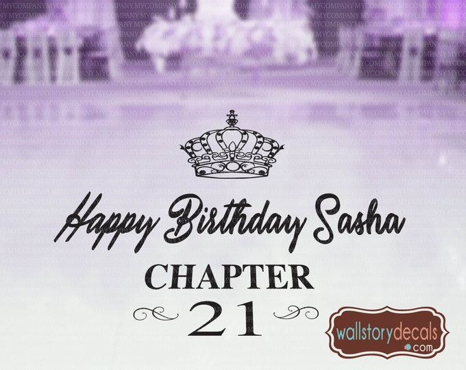 Floor Decal Custom Birthday Dance Floor Decal - CHAPTER 21 Theme  - Personalized Custom Name  - Reception Decals - Sweet 16 21st 30th 40th