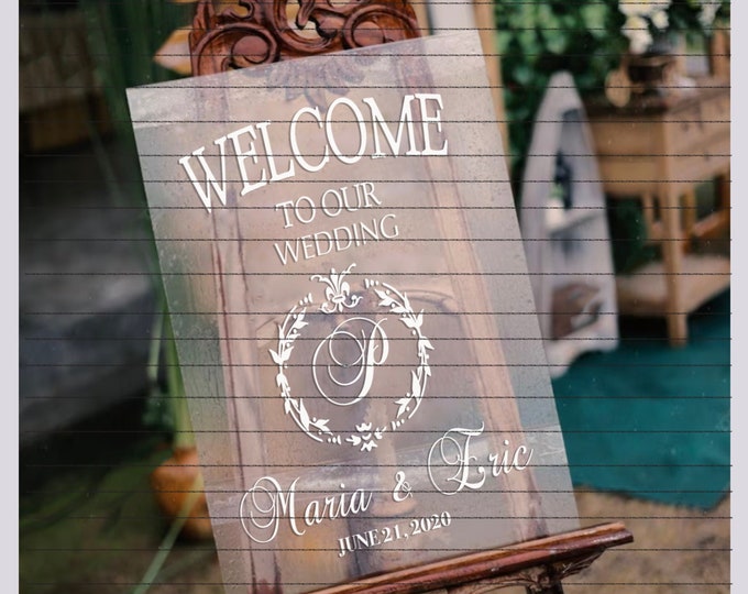 Welcome to our Wedding Sign Decor Decal Gifts | Personalized DIY Wedding Signs Making | Acrylic Wedding Welcome Sign | Personalized Decal