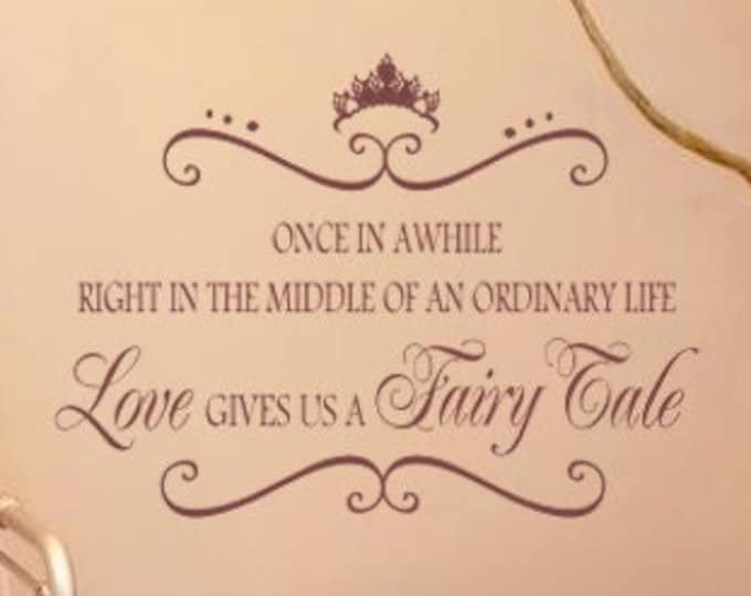 Fairytale Decal / Princess Decal / Enchanted Decal / Crown Decal / Nursery Decal / Cinderella Wall Decal /. Wall Decor / Wall Stickers /