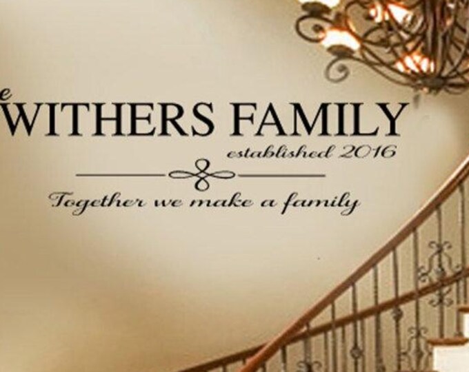 Custom Family Last Name Wall Decals Quotes for Sign - Personalized Last Name Est Date Year Decal for Sign Making