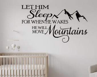 Childrens Nursery Wall Decal | Kids Wall Decor | Mountains & Adventure