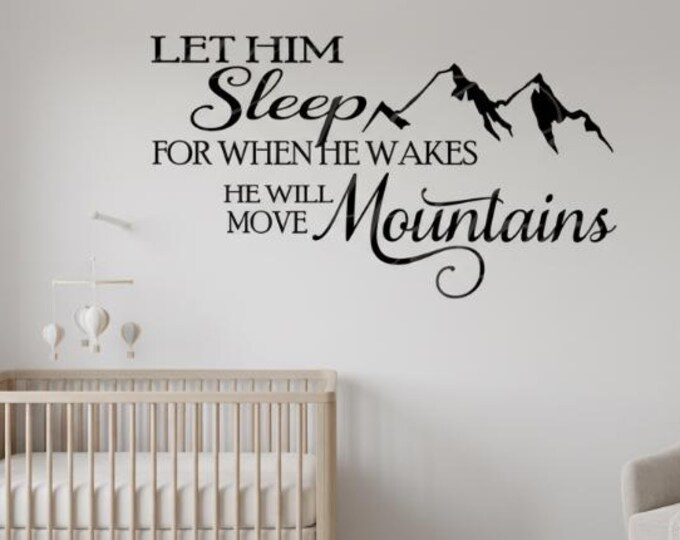 Childrens Nursery Wall Decal | Kids Wall Decor | Mountains & Adventure