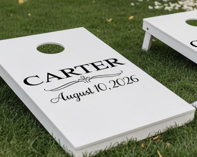 Custom Wedding Corn hole Boards Decal  DIY Sign Making | Personalized Name Design