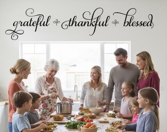 Wall Decor | Grateful Thankful Blessed | Kitchen WallArt