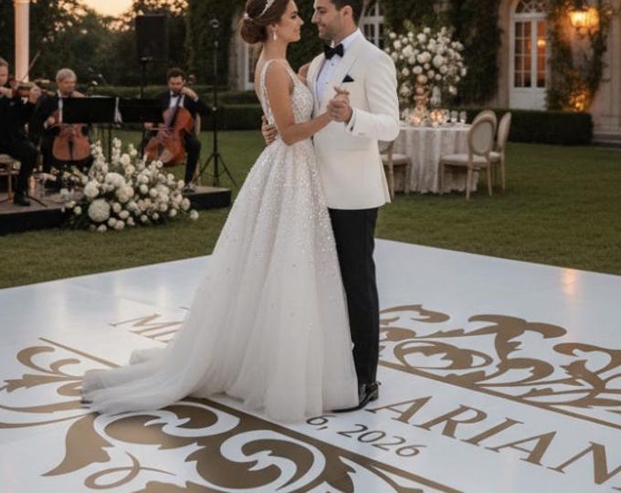 Custom damask Wedding Dance Floor Decal | Sign Decal