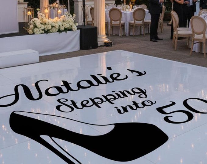 High Heels Happy Birthday Decor | 40th 50th 60th | Vinyl Party Sign Decal