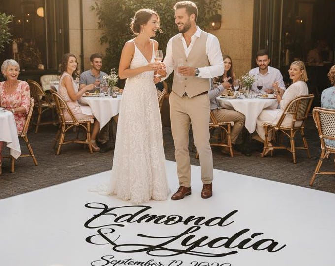 Custom Dance Floor Decal | Wedding Reception Sign Decal