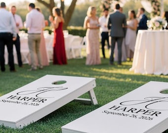 Personalized Cornhole Board Decals | Wedding Game DIY Sign