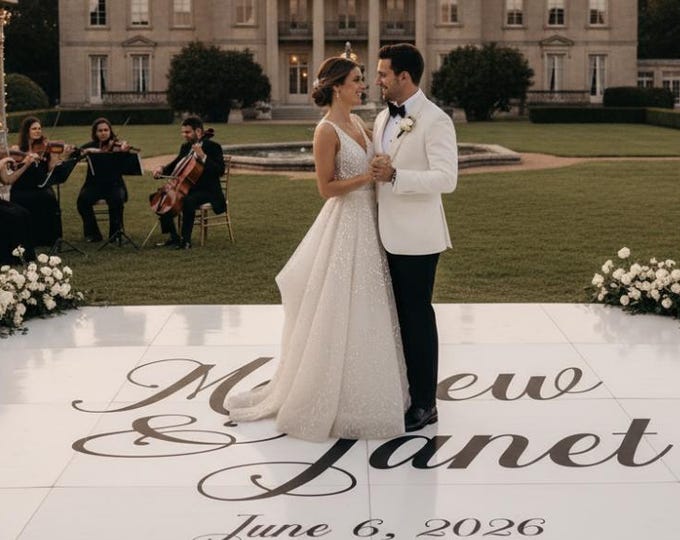 Csutom Wedding Logo Dance Floor Decal | Sign Decal