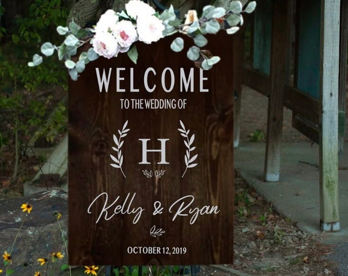 Custom Welcome Wedding Sign Decor Decal Gifts | DIY Wedding Signs Making | Acrylic Wedding Welcome Sign | Personalized Wedding Wreath