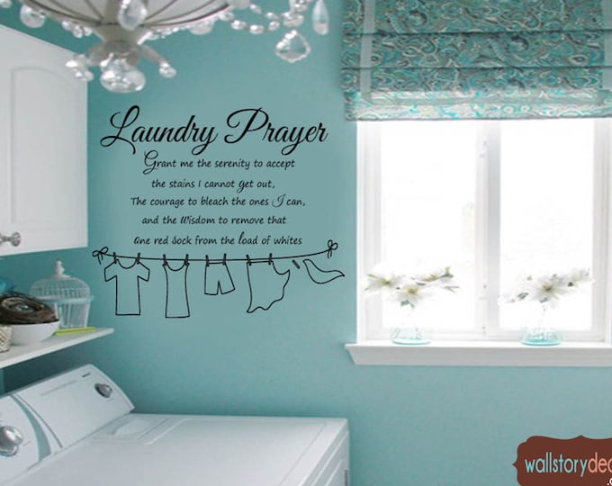 Laundry Prayer Grant me the SERENITY Home VInyl Wall Lettering Quotes Words Decal  Laundry Room