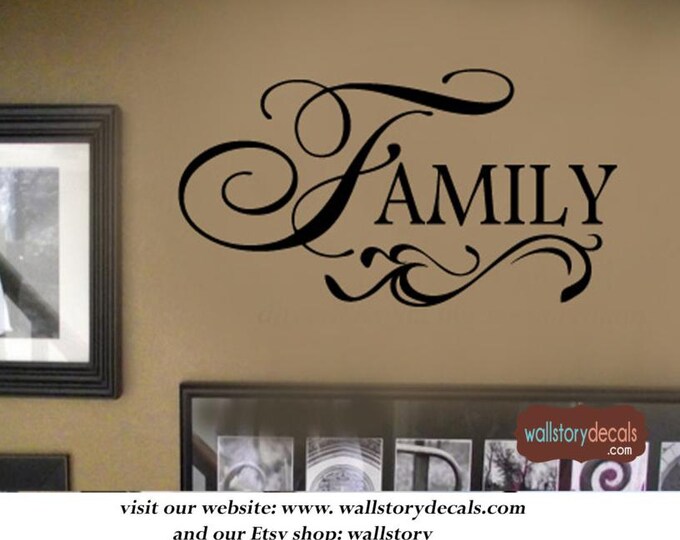 FAMILY picture wall display Vinyl Wall Lettering sayings Decal Decals Large Size Options