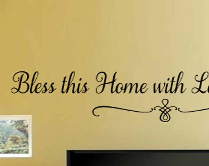 Wall Art Decal Wall Decals Wall Stickers Wall Decorations Bless This Home Love  Vinyl Decal Wall Lettering Decal Vinyl wall transfers Quote