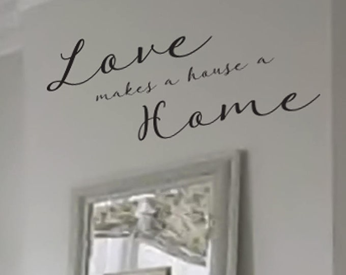 Welcome Entryway Family Wall Art Decor Decal | Love Makes a House a Home by Wallstory Decals | Sign Making Vinyl Lettering
