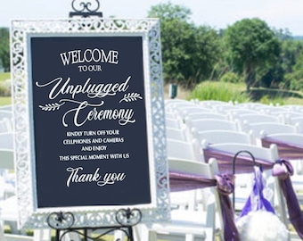 Custom Welcome Wedding Sign Decor Decal Gifts | Personalized DIY Wedding Signs Making | Acrylic Wedding Welcome Sign | Unplugged Wedding