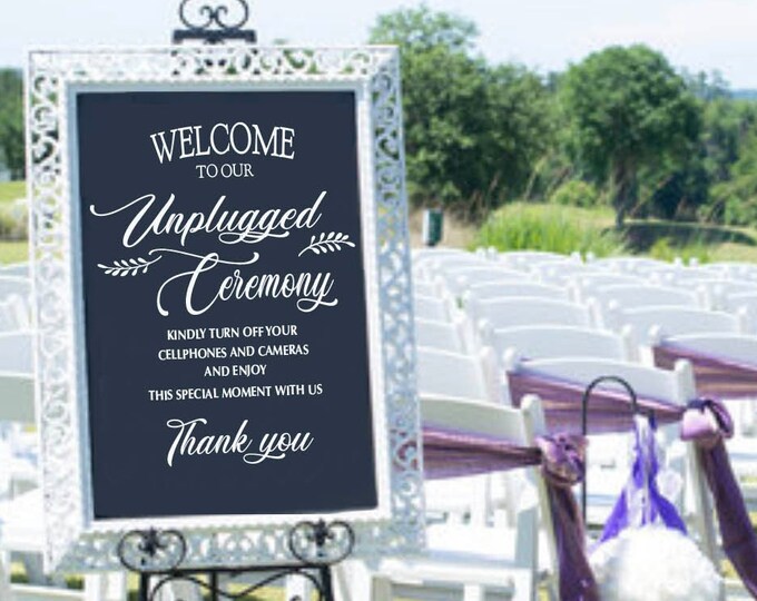 Custom Welcome Wedding Sign Decor Decal Gifts | Personalized DIY Wedding Signs Making | Acrylic Wedding Welcome Sign | Unplugged Wedding