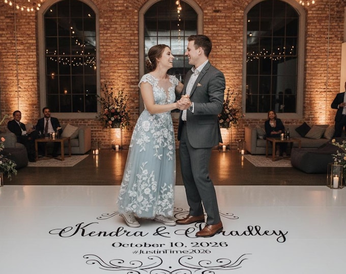 Custom Wedding logo Dance Floor Decal | Reception Party Sign Decal