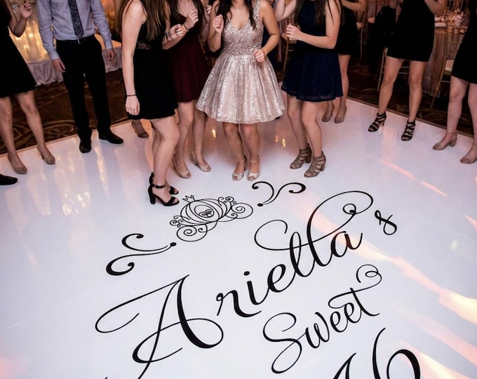 Princess Cinderella Theme Happy Birthday Birthday Decor | Dance Floor Sign Decal