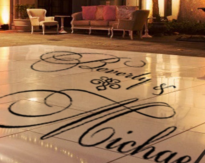 Custom Wedding Decor Birthday Decor Decal Signs | Dance Floor Decal | Personalized Wedding Logo | Gold Silver Anniversary Decor