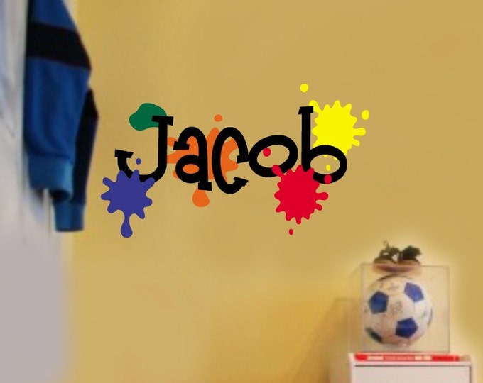 Custom Name Boy's Room Paintball Vinyl Wall Lettering Etsy