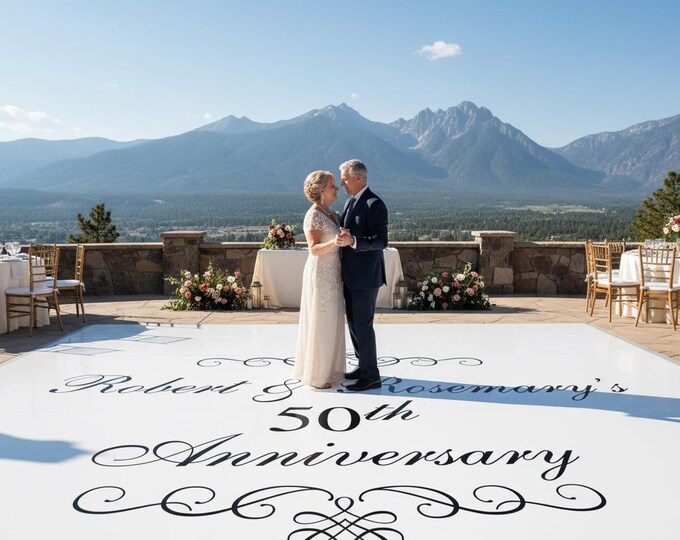 Custom 50th Wedding Anniversary Dance Floor Decal | Party Sign Decal