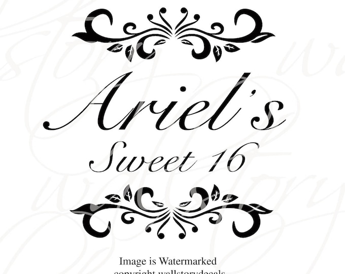 Personalized Sweet 16 Dance Floor Vinyl Decal – Custom Name