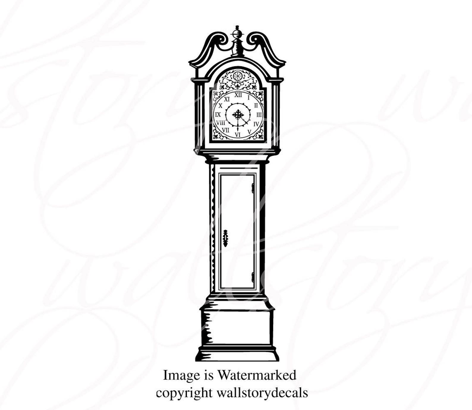 Family Wall Decals Grandfather Clock Wall Decor Small Medium Large 39