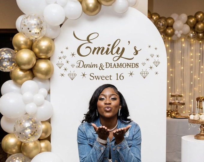 Custom Sweet 16 Dance Floor Decal | Balloon Arch Sign Decal