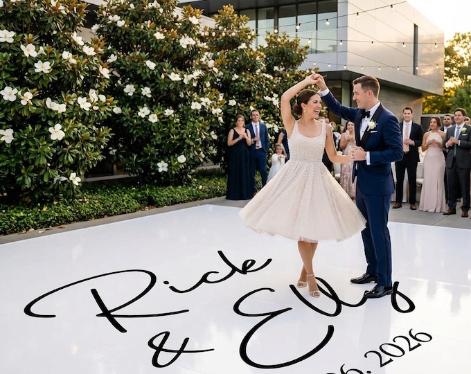 minimalist Custom Wedding Dance Floor Decal | Party Sign Decal