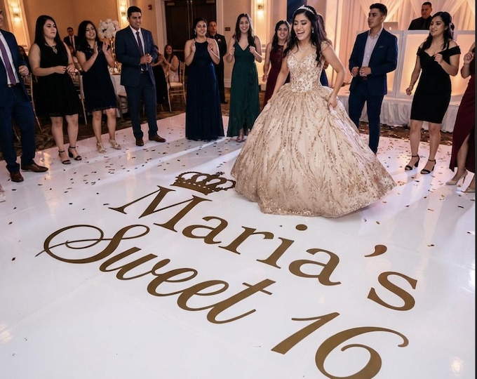 Custom Sweet 15 Quinceanera Dance Floor Decal | Birthday Party Sign Decal