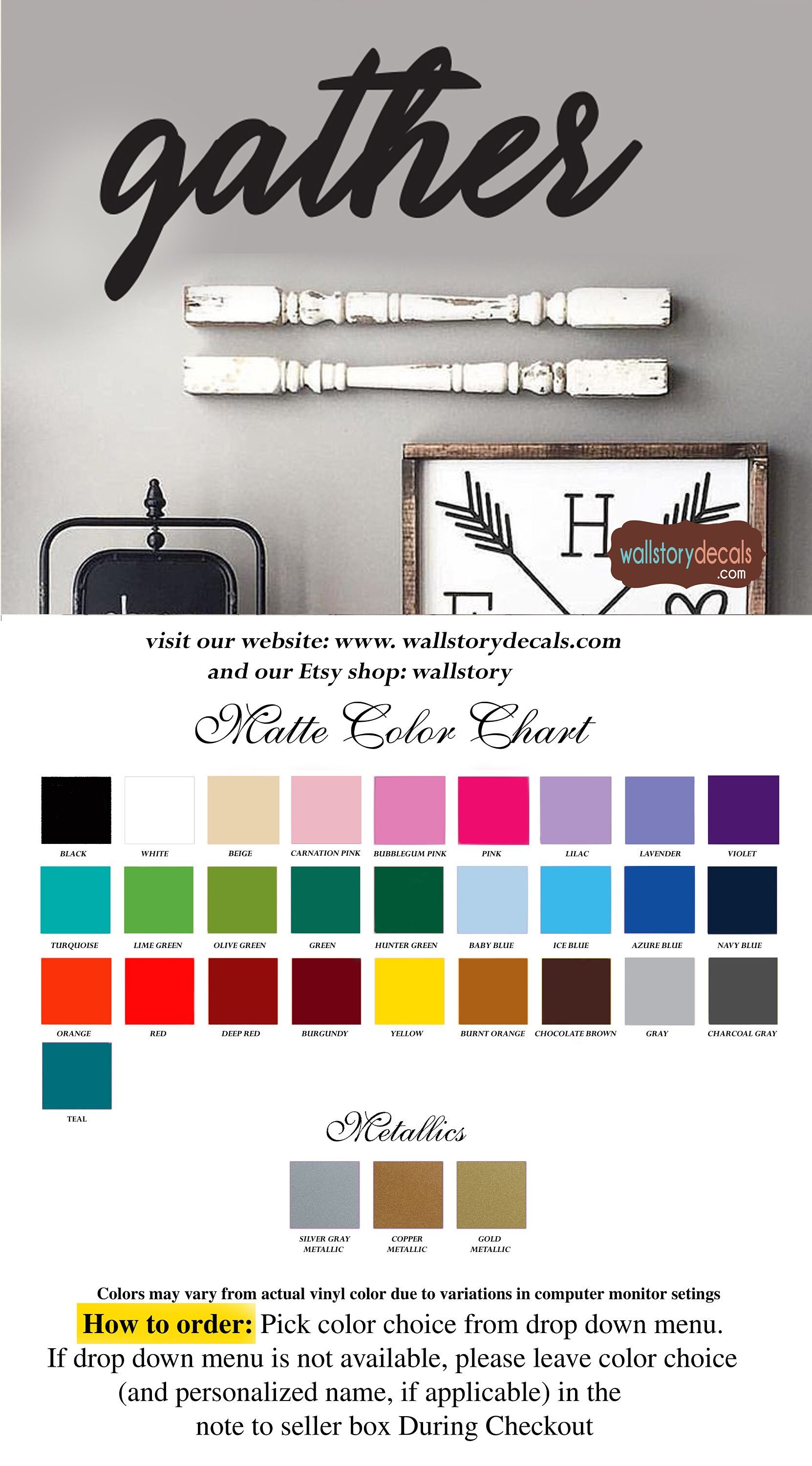 Family Wall Quotes Decal Gather Wall Decals Decor Wall Art Sayings Decor Wall Lettering Small Medium Large