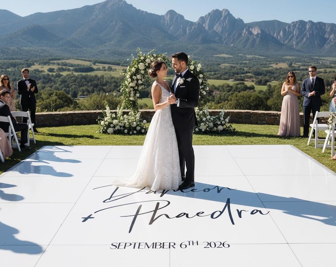 Simple Design Custom Wedding Dance Floor Decal | Reception Party Decal