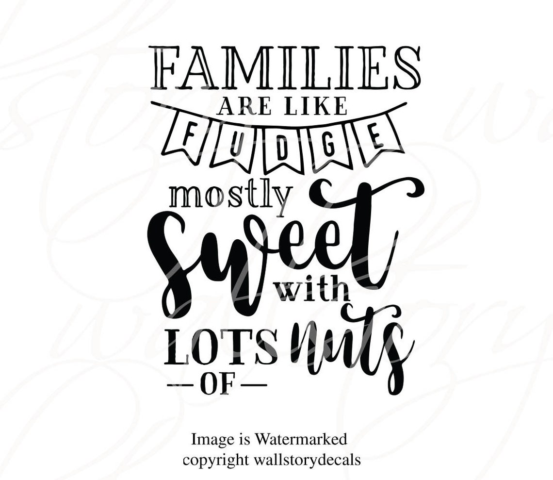 Familie muur citaten Decal Families zijn zoals Fudge Etsy