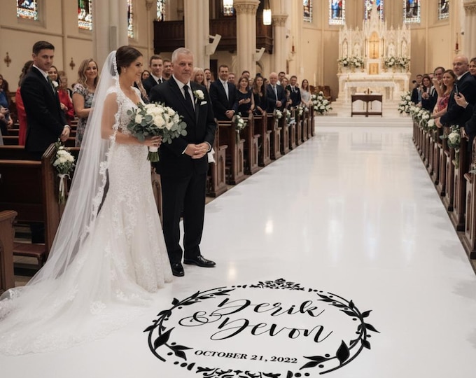 Custom Damask Wedding Floor or Sign Decal.