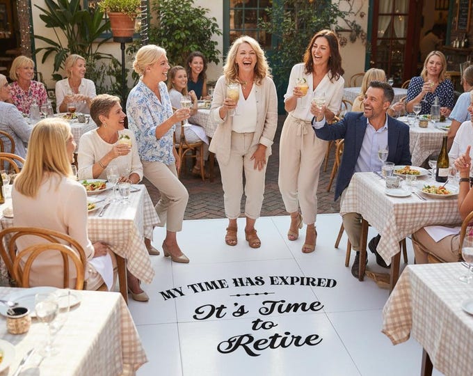 Time to Retire Dance Floor Decal | Retirement Party Sign Decal | Celebration