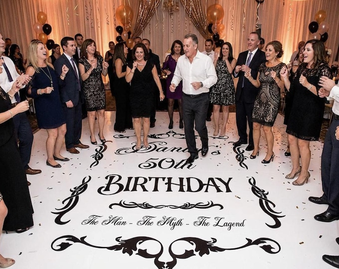 Personalized Vinyl Dance Floor Decal – Birthday Party Name