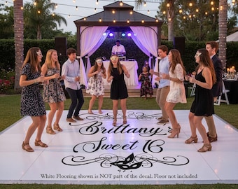 Custom Sweet 16 Dance Floor Decal - Masquerade Ball - Mardi Gras MASK - Party Sign Decal