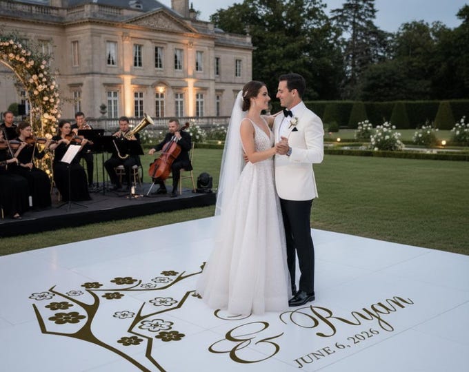 Custom Wedding Dance Floor Decal | Cherry Blossom Decal Sign