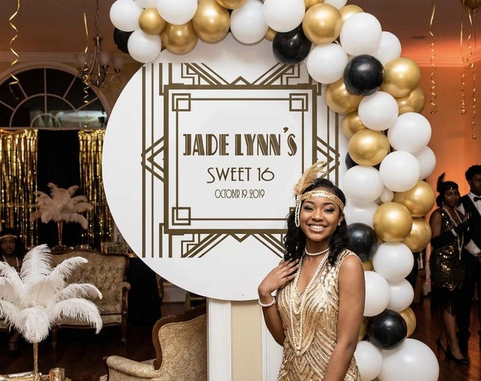 Roaring 20's Sweet 16 Decal | Birthday Party Sign Decal