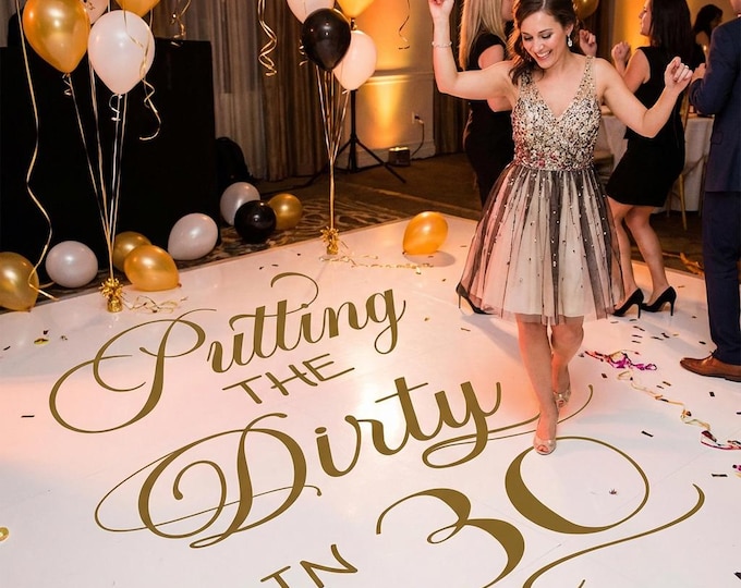 Happy Birthday Dance Floor Decal | 30's Theme | Party Sign Decal