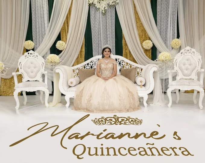 Sweet 15 Quinceanera Birthday Dance Floor Decal - Custom Mis quince años Party Cinderella Princess