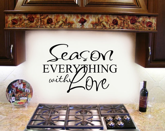 Season everything with Love Kitchen Decal Family Home Vinyl Wall Lettering Decal Stickers